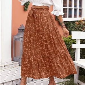 ZESICA Brown Polka-Dot Skirt, Size Medium, tag still attached, never worn.